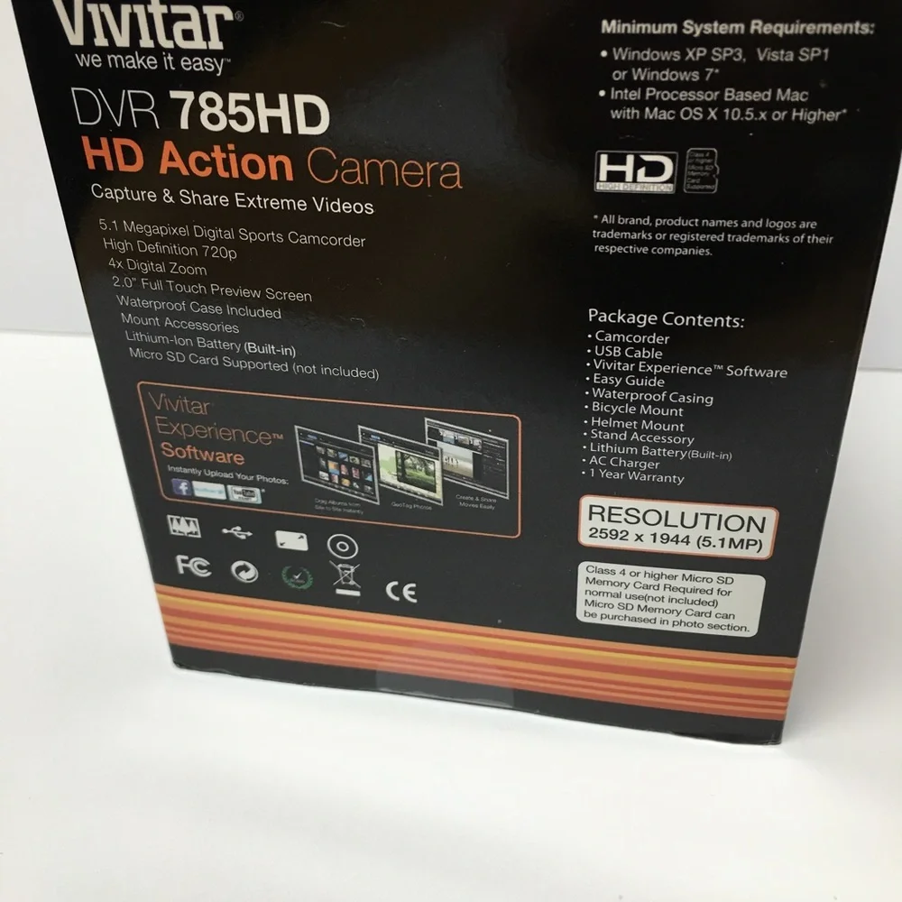 VIVITAR HD ACTION CAMERA DVR 785 HD NEW - SEALED